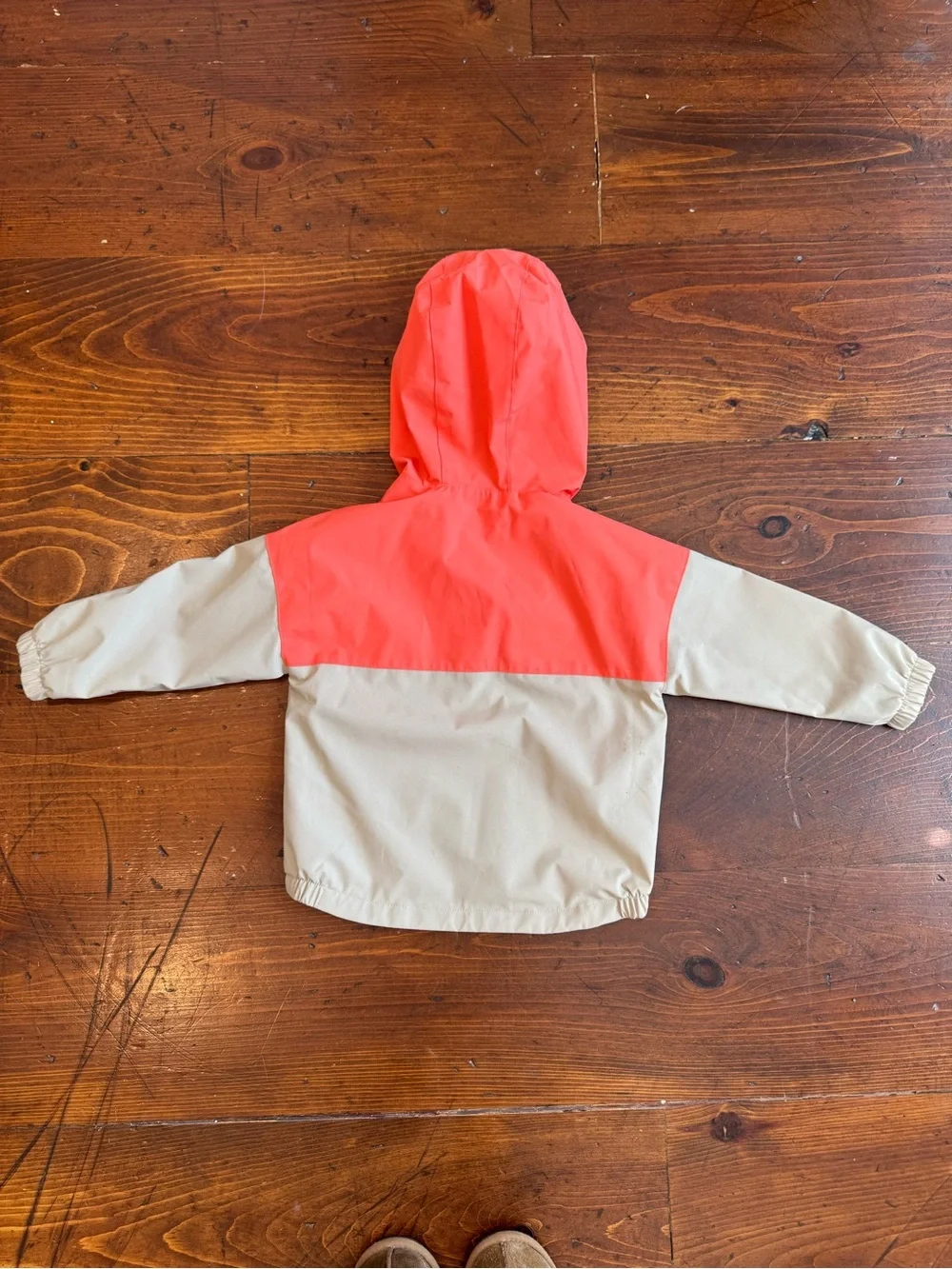 GAP Baby Blood Orange and Beige Tech Anorak Mesh-Lined Jacket. Size 4